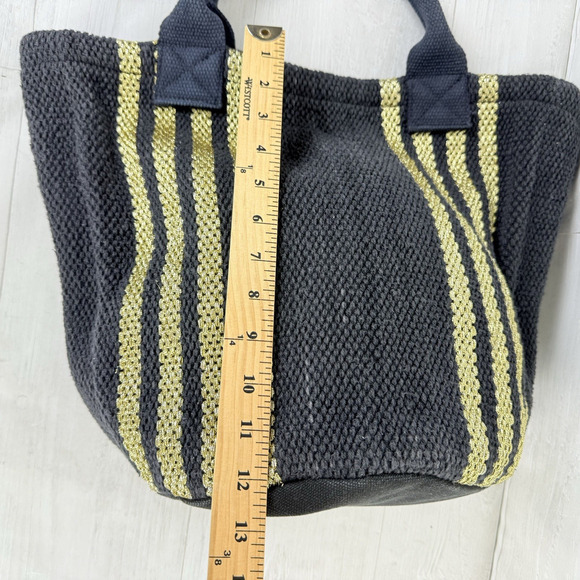 Urban Outfitters Yarn Woven Canvas Tote Bag Black Beach Vacation Resort Boho - Picture 9 of 15